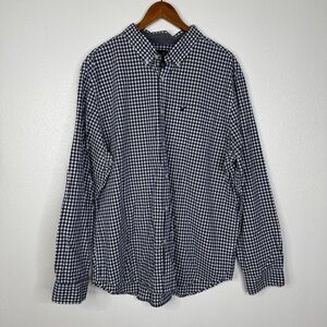 American Eagle Blue Gingham Print Button Down Shirt Size‎ XXL